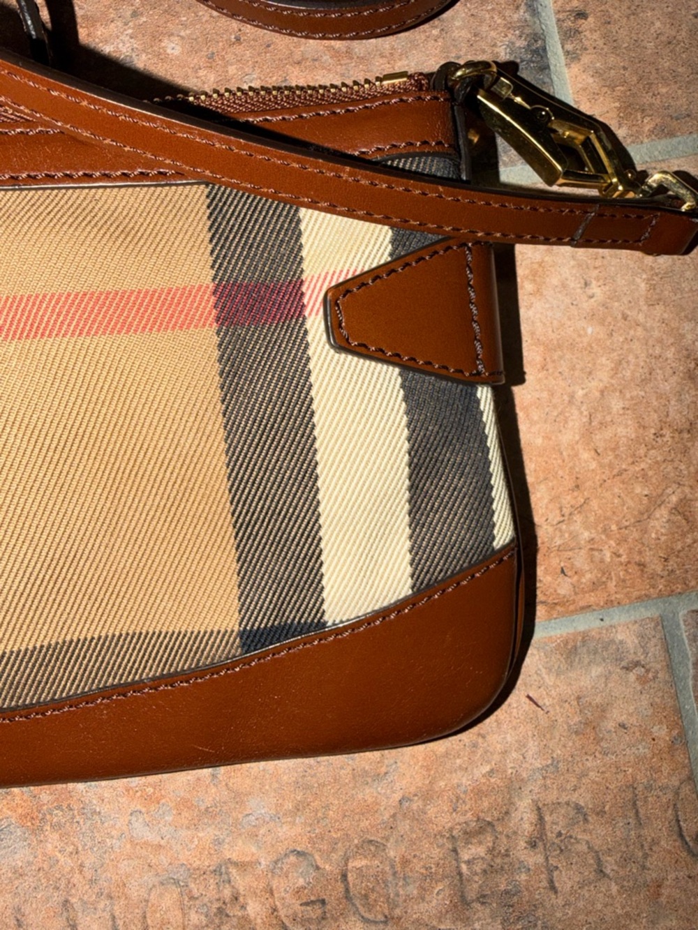 Burberry Tan and Brown Plaid Clutch - Picture 7 of 8